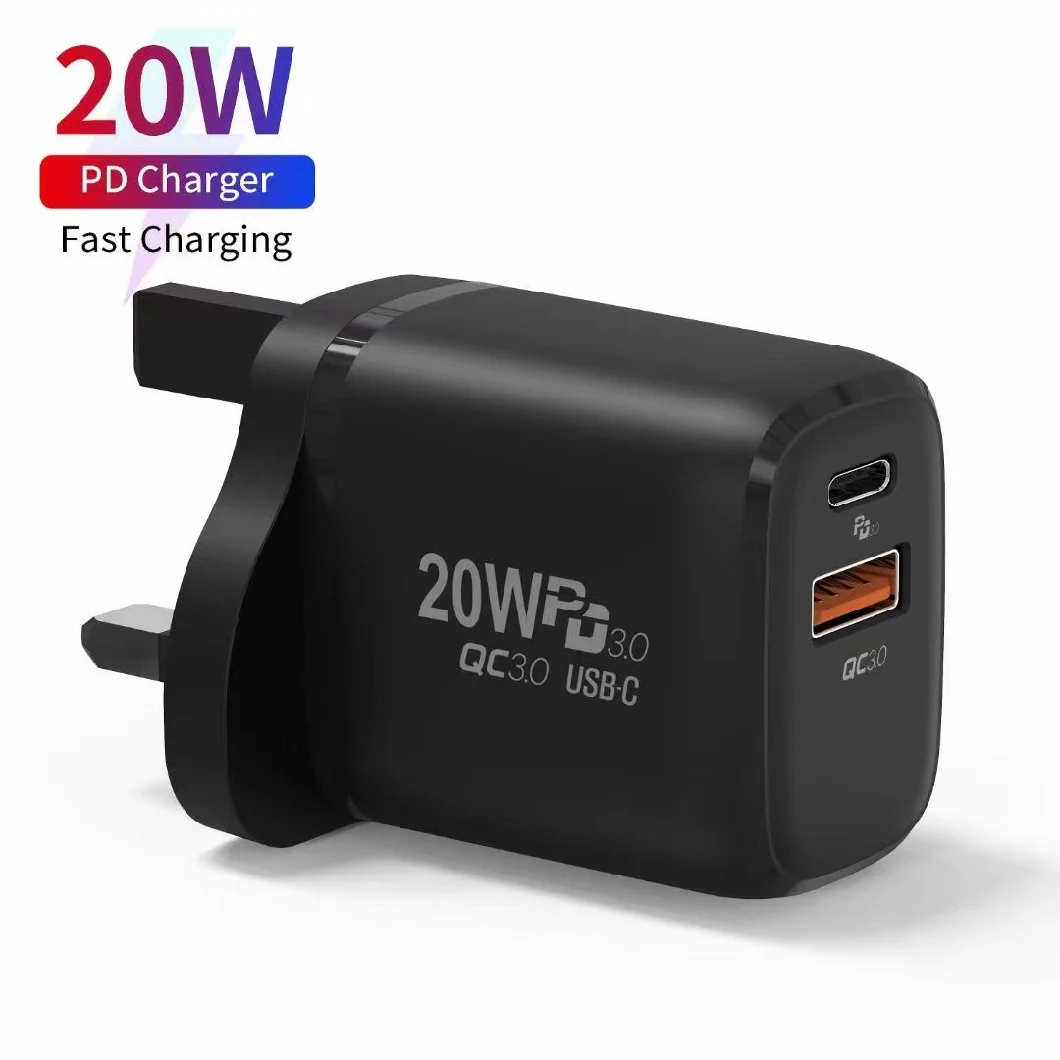 Pd 20W Original Cable Charger for iPhone 12 Mobile Phone Us EU Plug 20W USB-C Fast Charging Wall Charger Adapter