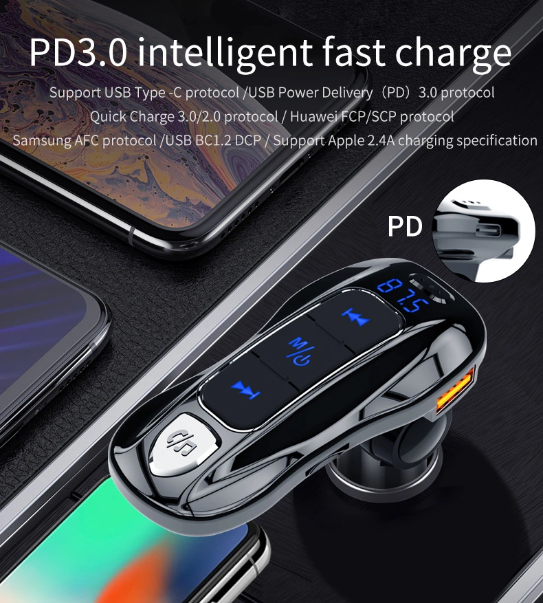 Colorful Light USB Car Charger Bluetooth Handsfree Music Audio Wireless FM Transmitter Radio Bluetooth Car Kits Car MP3 Player