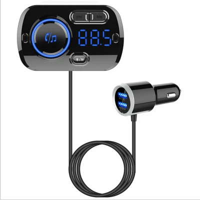 QC3.0 Schnellladegerät, Freisprech-FM-Transmitter, Auto-Kit, Bluetooth-MP3-Player mit zwei USB-Anschlüssen