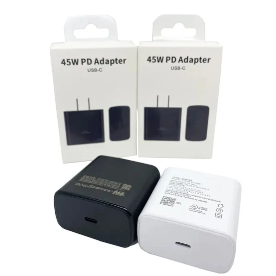 Fabrikpreis 45 W USB-C-Schnellladegerät für Note20 für Samsung Typ C Pd Power Adaptive mit Einzelhandelsverpackung EU UK Us 45 W Pd-Adapter