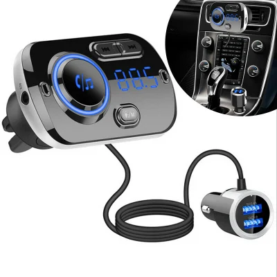 Bluetooth-MP3-Player, Dual-USB-QC3.0-Schnellladegerät, Freisprecheinrichtung für das Auto mit farbenfrohen Atmosphärenlichtern