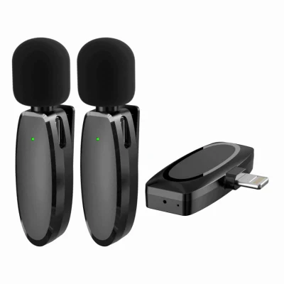 2,4 G Smart Dual Lavalier Wireless-Mikrofon unterstützt Geräuschunterdrückung für kabelloses Mikrofon-Vlogging/Video-Streaming