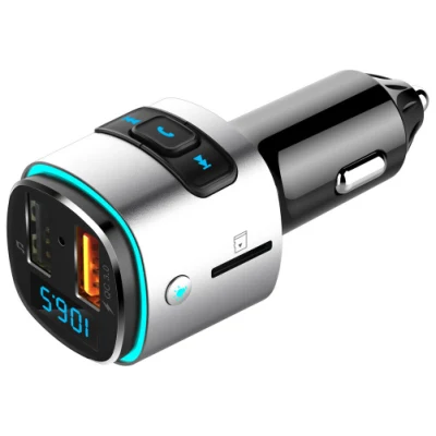 Bluetooth-FM-Transmitter, Freisprecheinrichtung, MP3-Player, Schnellladung mit Dual-USB-Ladegerät